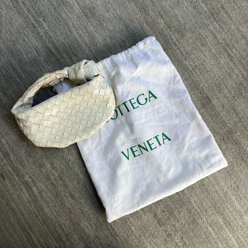 Authentic Bottega Veneta Mini Jodie Bag in Patent White